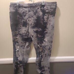 Fire & Rain Mens 38x30 Distressed gray acid wash Ripped Boot Cut